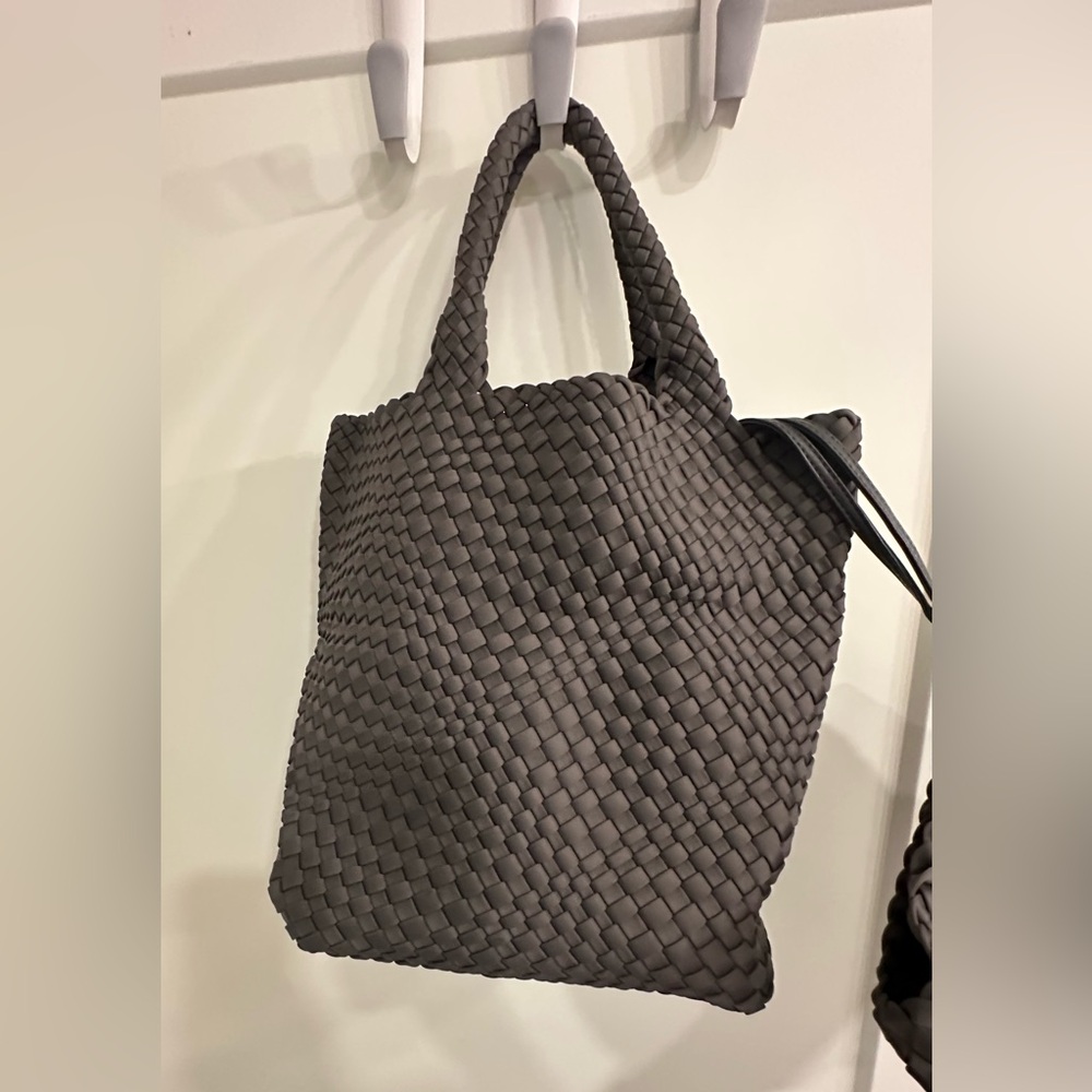 Elegant Gray Woven Tote Bag